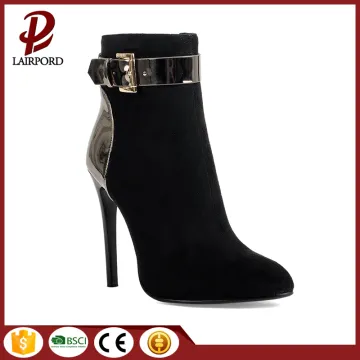 pencil heel Patent leather suede winter shoes