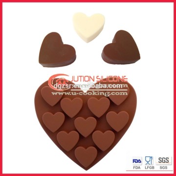 2015 wholesale heart shape silicone chocolate molds