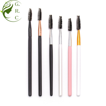 Wooden Nylon Eyebrow Spoolie Wand Mascara Eyelash Brush