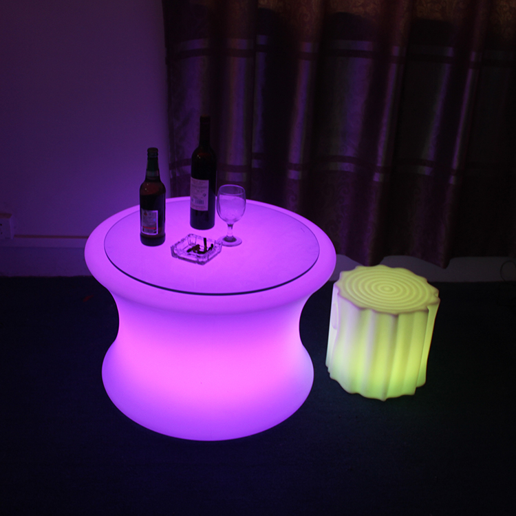 Modern Plastic Material Led Round Center Table 