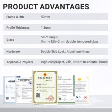 Latest Aluminum Tempered Glass Casement Door Single Panel