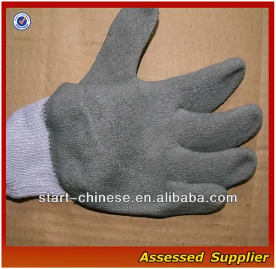 QHAXLC-73 High Quality Rubber Latex Palm Coated Gloves/natural rubber palm coated gloves/latex palm coated working gloves
