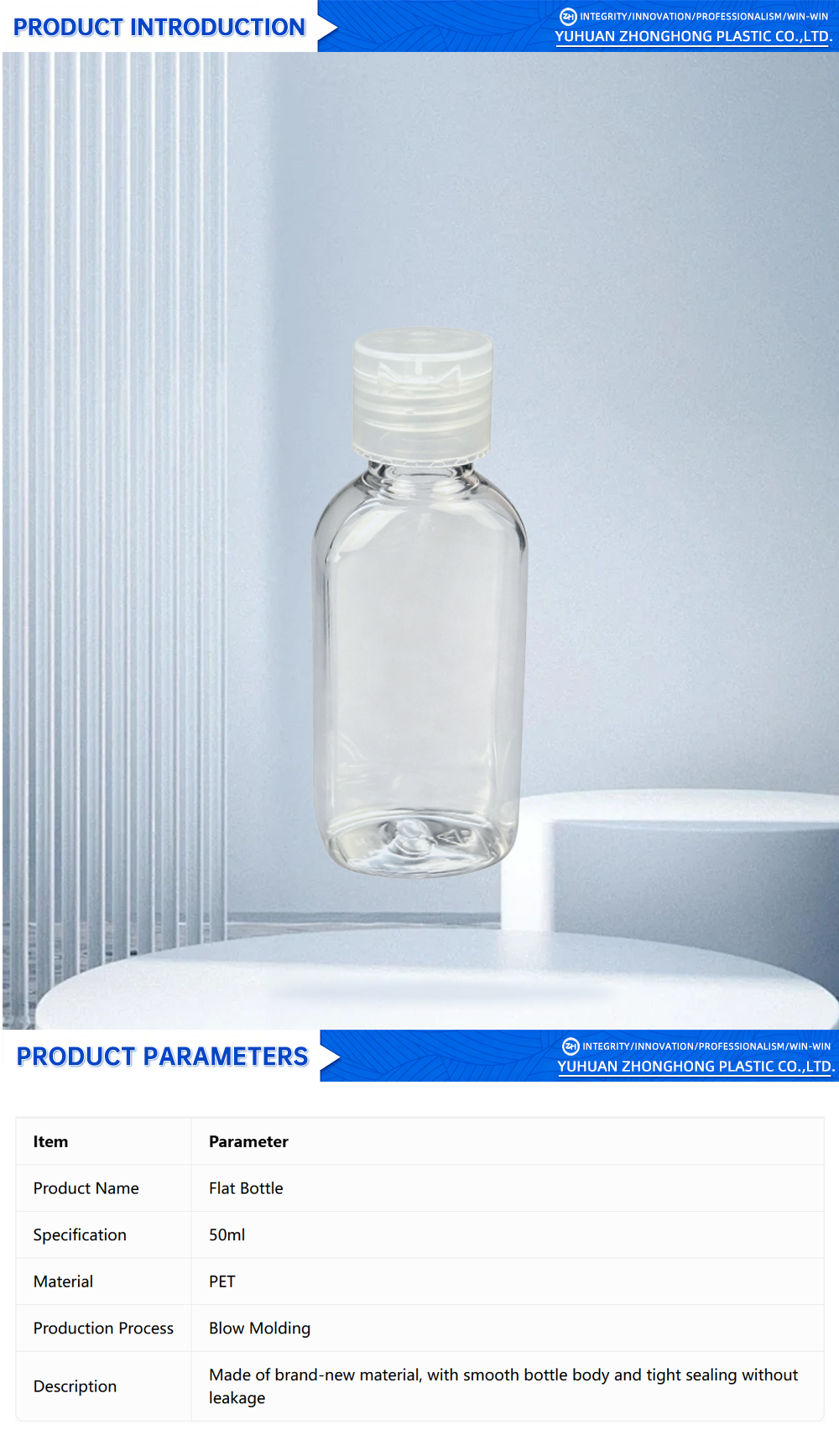 Sleek Flat Bottle in Premium PET Series X