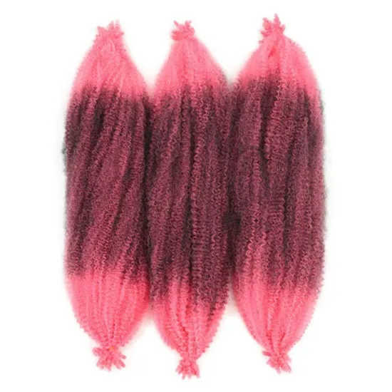 24 Inch Pink Pre-separated Springy Afro Twist Hair: Marley Twist, Kinky Spring, and Bomb Twists Style