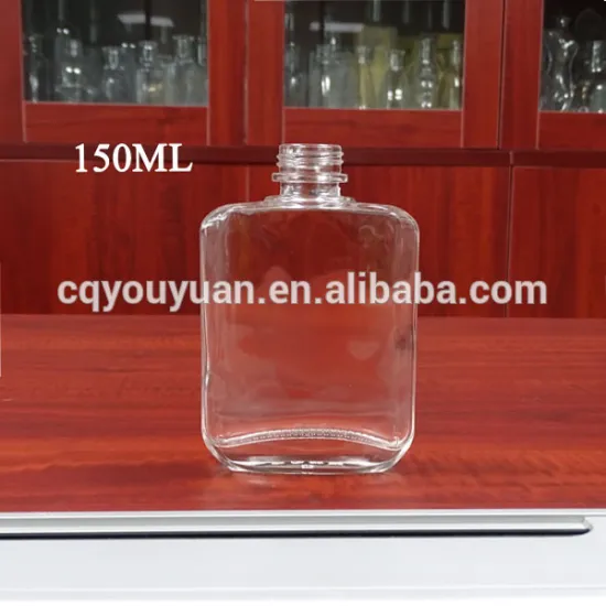 Eco-friendly Screw Top Crystal Clear Glass 150ml Vodka Bottle