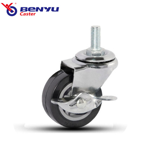 Threaded Stem Polyurethane Swivel Caster with Brake