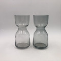 Mini vase en verre gris fumé personnalisé