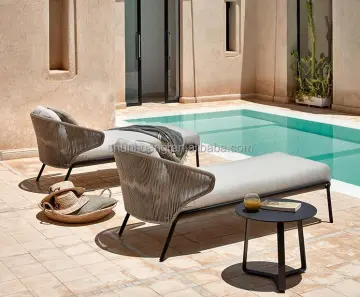 Outdoor Aluminum Frame Waterproof Sun Lounger Patio Sun Bed