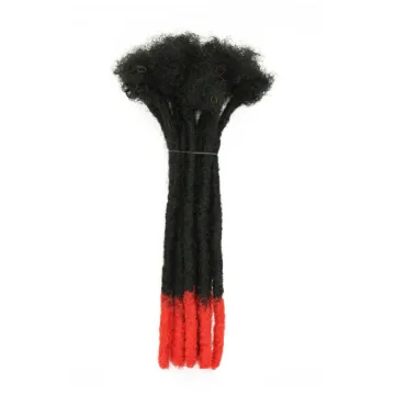 Ombre Color Dreadlocks Human Hair Extensions Natural Hair Dreadlock Puffs  Afro Kinky Hair Bulk Wholesale