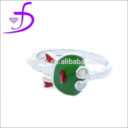 High Quality 925 Silver Jewellery enamel sterling silver jewelry frog ring