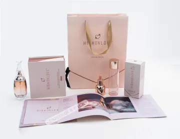Custom Pink Cosmetic Box and Bag Gift Packaging