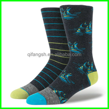 Jacquard knitted supima cotton mens dress socks