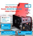 Pulsed mig tig mma 3 in 1 mesin pengimpal inverter, mudah alih mudah operasi, paparan digital, kawalan output yang tepat