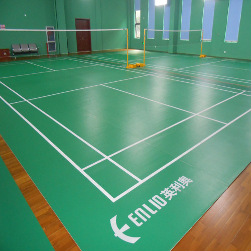 Vinyl badminton flooring mat with BWF