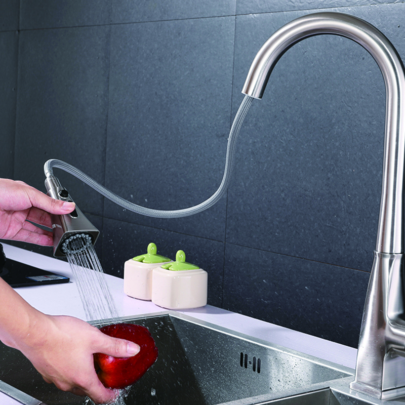 Single-handle Pull Down Dual Function Kitchen Faucet