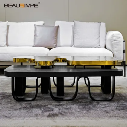 Elegant Gold-Black Coffee Table