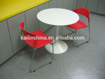 OEM green material round metal leg white solid wood trade assurance customized square office coffee table/ discussion desk