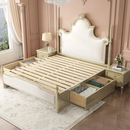 French luxury solid wood bed