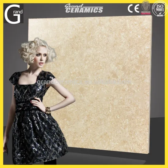 Tulip double loading polished tile Yellow color porcelain tile