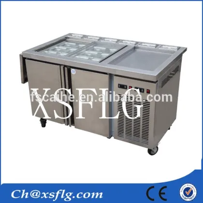 Pans to show & freeze ice cream and roll fry ice cream machine