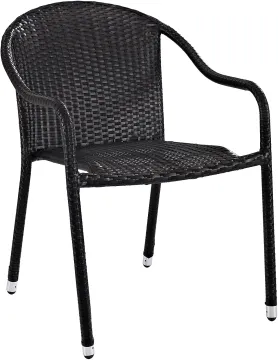 Steel Wicker Rattan Dining Chair for Outdoor Patio Stacking