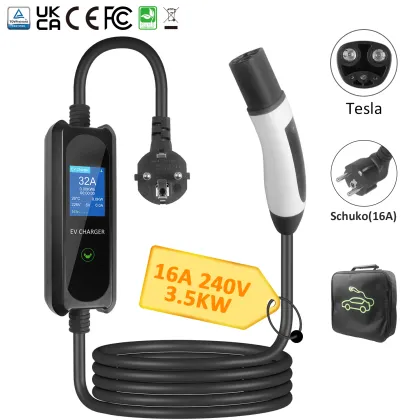 Schuko Plug IP66 TESLA Portable Electric Car Charger