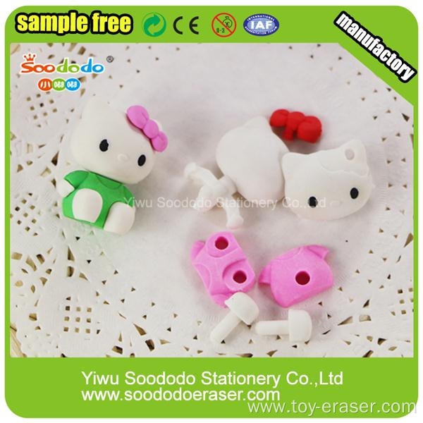 PVC packing Hello Kitty Shaped Eraser For Children