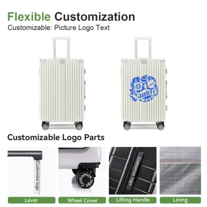 2024 High Quality PC Aluminum Alloy Suitcase - Waterproof Trolley Luggage