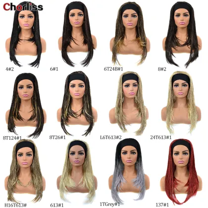 Novelties Cornrow Long Knotless Braid Perruque Tress  Lace Frontal Wigs With Baby Hair Handmade Braided Wigs For Black Women