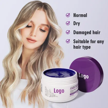OEM ODM Private Label Purple Hair Mask 500ml Herbal Formula for Damaged Hair