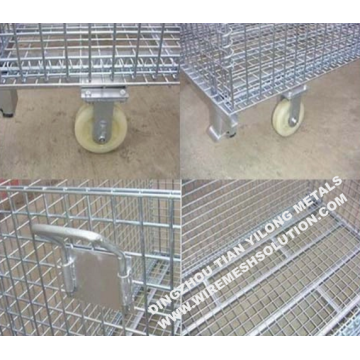 Welded Storage Metal Pallet Cage with Wheel