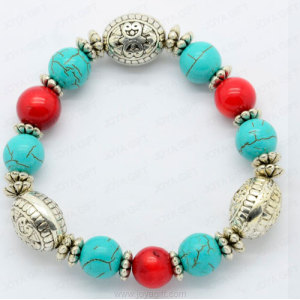 Red coral Turquoise beads bracelet