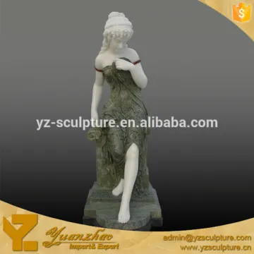 hand carved outdoor marble carving statue of beautiful sitting girl