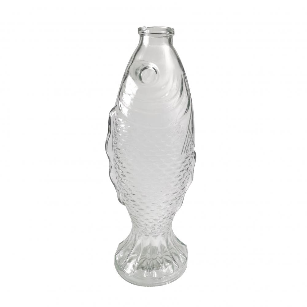 Fish shape glass wine whisky bottle