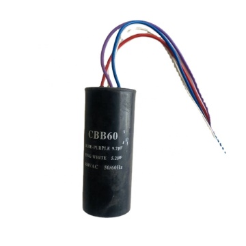450VAC 50/60Hz 4-tråds CBB60 kondensator för tvättmaskin