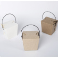 Kraft paper portable lunch box with handle