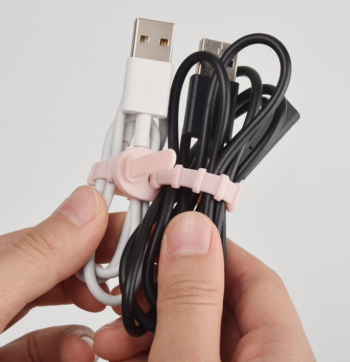 مخصص قابلة لإعادة الاستخدام كابل USB منظم علاقات كابل سيليكون