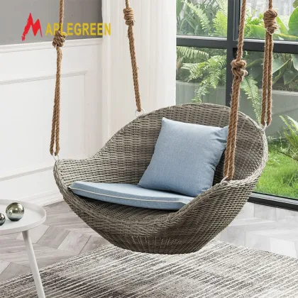 Modern Outdoor Rattan Furniture Garden Patio Swings Set with Hanging Chair