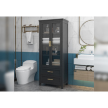 Distressed Wood Filing Bathroom Storage Cabinets