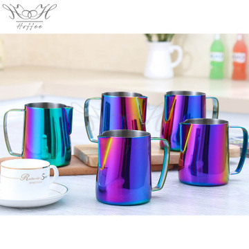 Customize Stainless Steel Milk Pitcher Rainbow Milk Jug