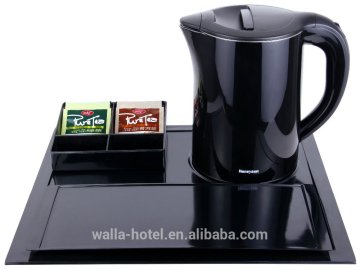 Hotel electric plastic kettle with melamine tray