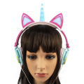 Headphone Unicorn Anak Berkabel Lampu Led Untuk Hadiah