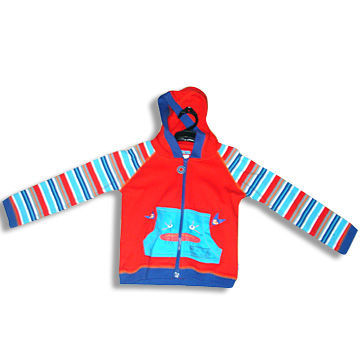 Children's Hooded Jacket, Made of 100% Cotton