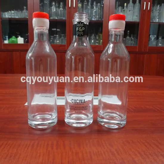 Plastic Lid Salad Dressing Bottles Custom 265ML Glass Sauce Bottles