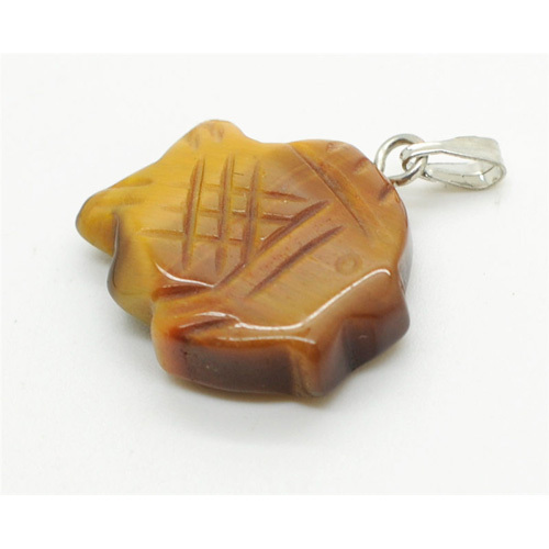 fish Shape Yellow Tiger eye pendant