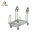 Almacén de alta calidad de 4 ruedas Galvanized Stock Trolley