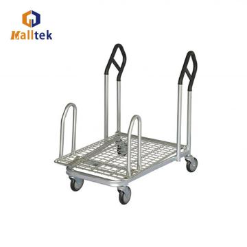 Heavy duty warehouse metal mesh furniture trolley