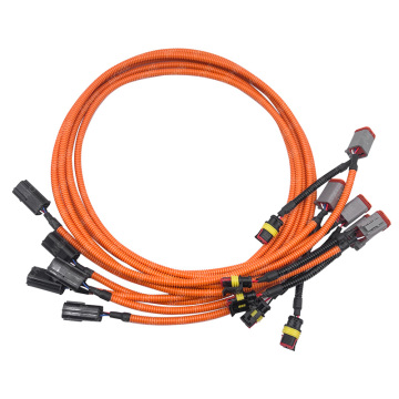 OEM 6 Pin DT Series Female Connector Auto Cable Assembly for Car Door Power Window Wiring Harness with Wiring Loom