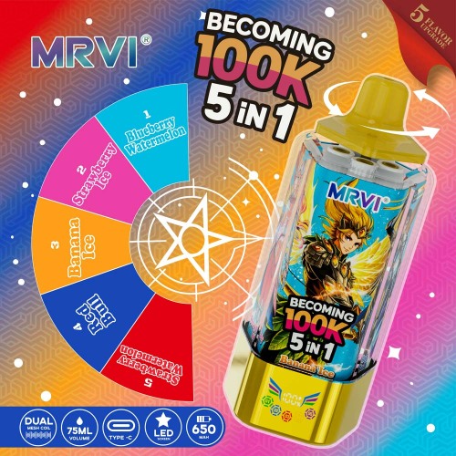 Mrvi datang 100k puffs vape sekali pakai