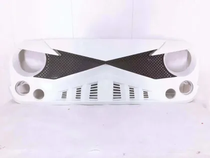 Matte Black Hawke Front Grille for 2007-2017 Jeep Wrangler JK/JKU Rubicon Sahara Sport